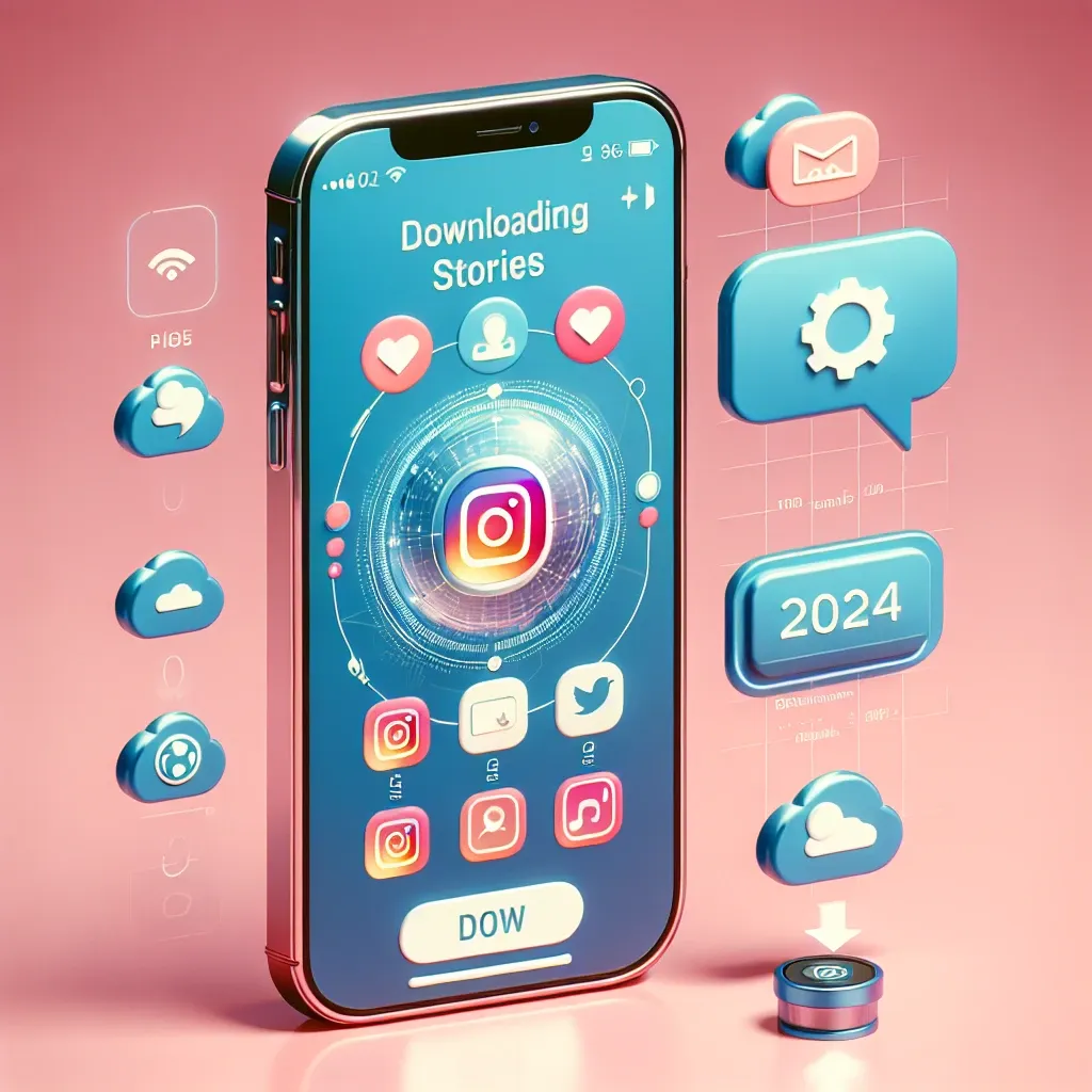 "Guía completa para descargar historias de Instagram en 2024: imagen de un teléfono móvil mostrando la interfaz de Instagram con historias resaltadas, ilustrando los pasos para guardar contenido de manera segura."